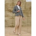 thumbnail image 3 of DARING DIVA Women's Tweed Tartan Blazer Fall Winter Business Casual Plaid Jacket M Black, 3 of 6