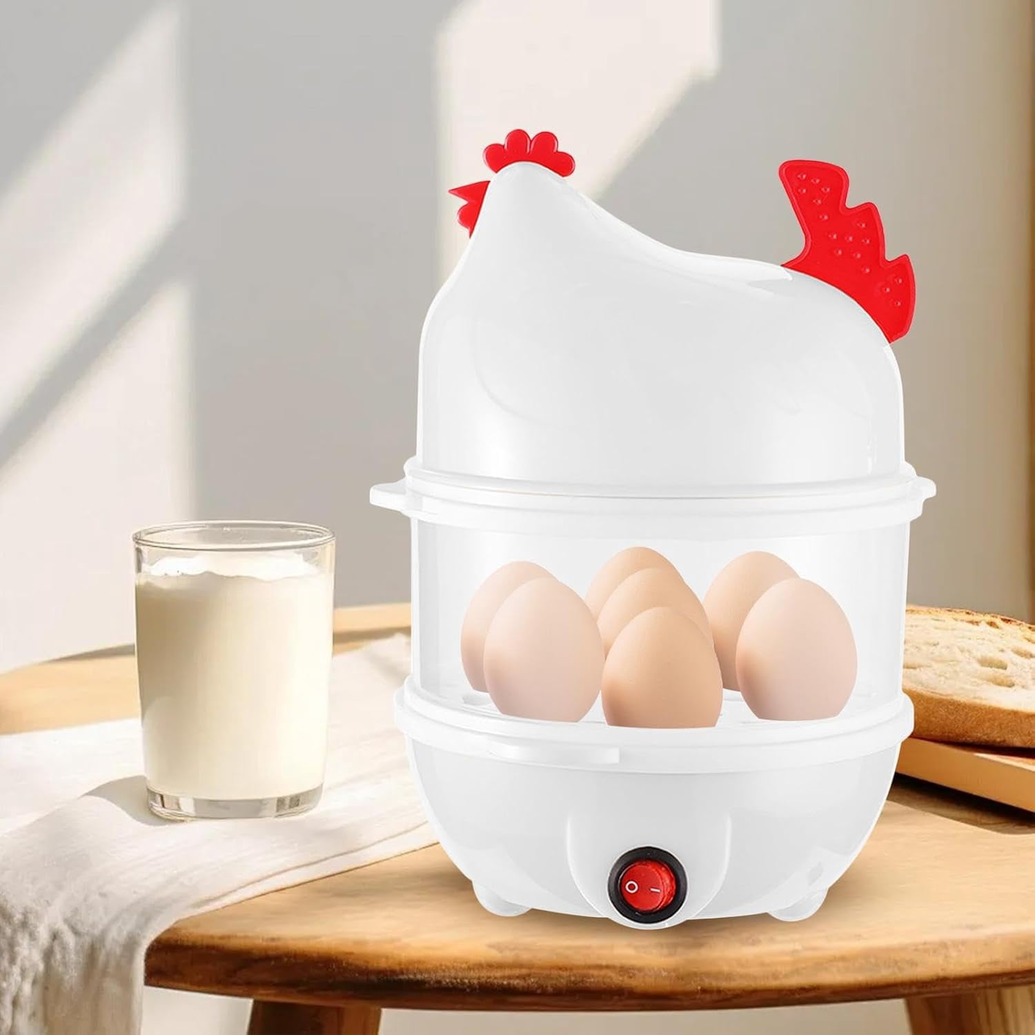 Egg Cooker - 7-Hole Electric Double Layer Chicken | Rapid Egg Cooker Cooking Steamer - for Home Restaurant Apartment Dorm Hotel Corn Bun Sweet Potato Milk