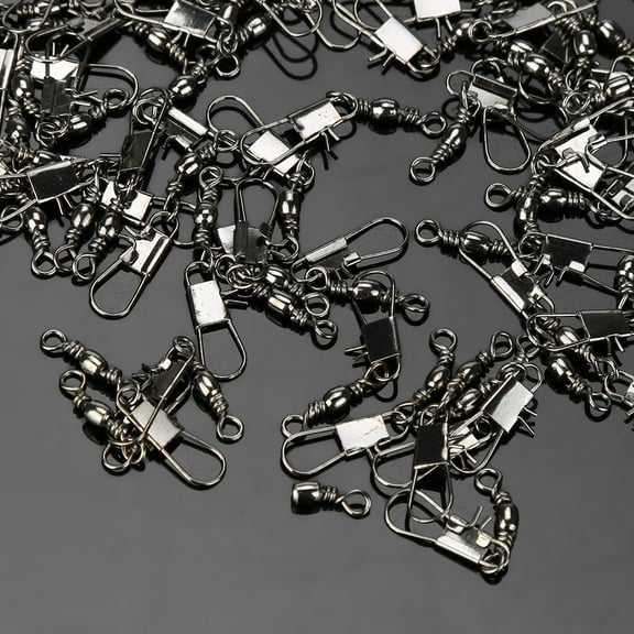 100-Pack Fishing Barrel Swivel Connectors - Durable Snap-On Pins for Rod & Reel Stability​