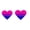 Bisexual, variant on LGBT Heart Pride Earrings for Women Men Rainbow Stud Earrings Asexual