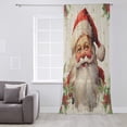thumbnail image 3 of Christmas Santa, Semi Sheer Curtains Drapes for Living Room, Bedroom, French Doors Window 108 Inches Long, Winter Gold Snowflake Berry Rod Pocket Chiffon Curtain Drapery Voile Draperies Panel, 3 of 6