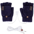 thumbnail image 2 of Spencer Electric Heated Gloves for Men Women, Winter Thermal USB Heating Gloves Full & Half Hands Warmer Heated Mitten, Navy, 2 of 8
