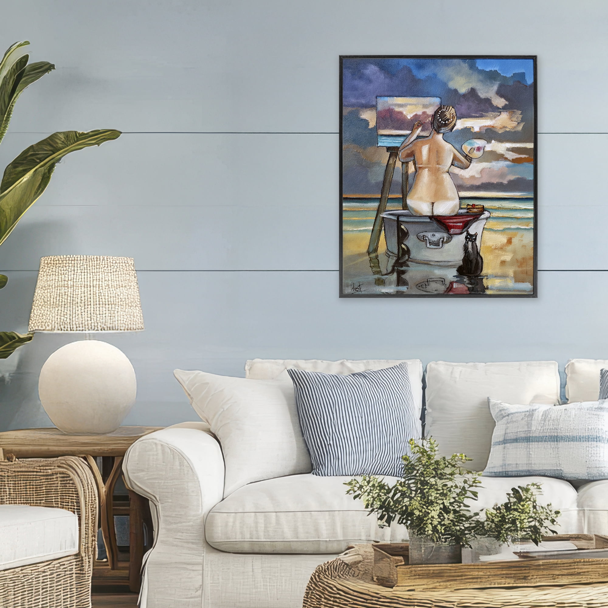 Stupell Industries Painting Up A Storm Black Framed Giclee Art, design by Ronald West