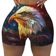thumbnail image 2 of Fotbe Geometric American Bald Eagle Shorts Sin Costuras – Shorts Deportivos de Cintura Alta para Mujer, Elásticos para Gimnasio, Yoga, Running o Ciclismo-X-Large, 2 of 8