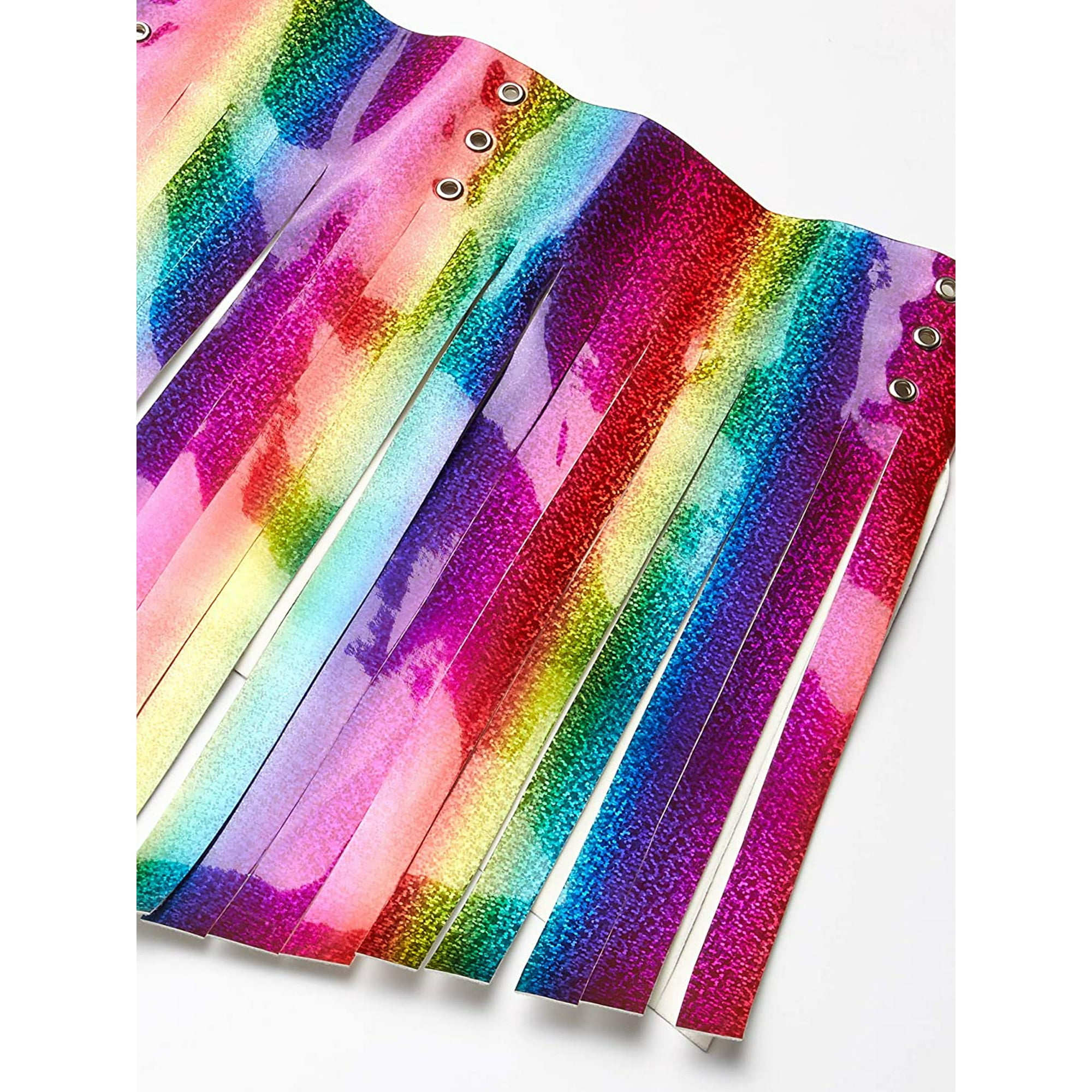 Yeater Women s Rainbow Glitter Fringe Mini Skirt