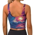 thumbnail image 3 of Lsque Hawaiian Island Beach Shark Printed Women'S Sports Bra, Compression, Moisture Wicking, High-Impact Sports Bra For Women,Supportive sports bra-Large, 3 of 9