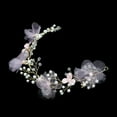 thumbnail image 3 of Bridal Pink Cloth Flower Headband Wedding Pearl Crystal Beads Headpiece Accesorios para el cabello para la decoración Party Jewelry, 3 of 4