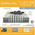 thumbnail image 3 of Simmons Rest Aire 17” Twin Size Air Mattress, Inflatable Bed with Built-In Pump Best for Camping, Guests, Travel, Safety Auto Shutoff, 3 of 13