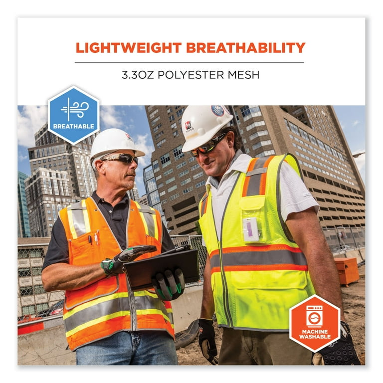 GloWear 8246Z-S Single Size Class 2 Two-Tone Mesh Vest, Polyester, 5X-Large, Lime, Ships in 1-3 Business Days