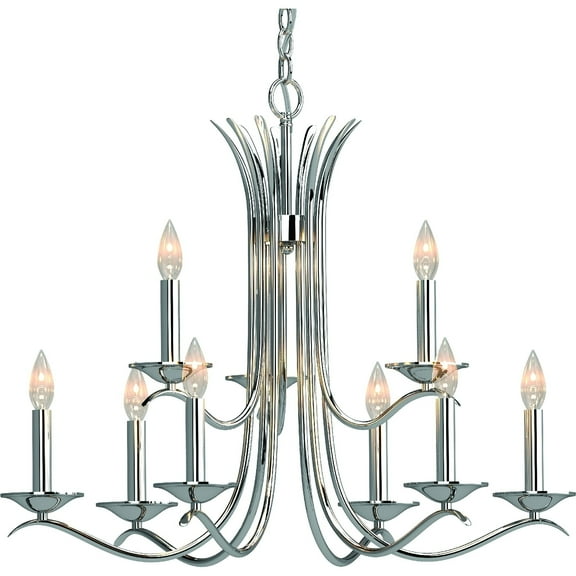 Volume Lighting 3009 Alesia 9 Light 31" Wide Taper Candle Chandelier - Nickel