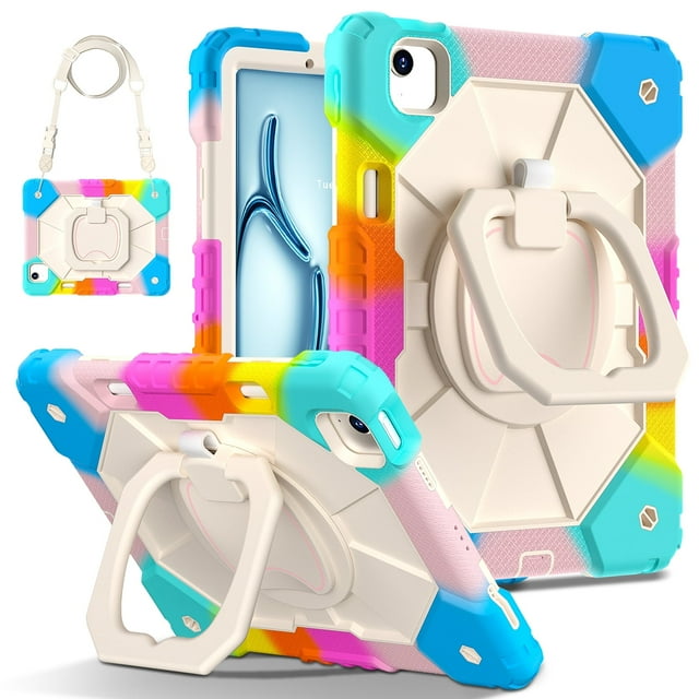 Funda protectora resistente a golpes para niños con soporte para Apple iPad Air 11 M2 2024 (A2902/A2903/A2904)