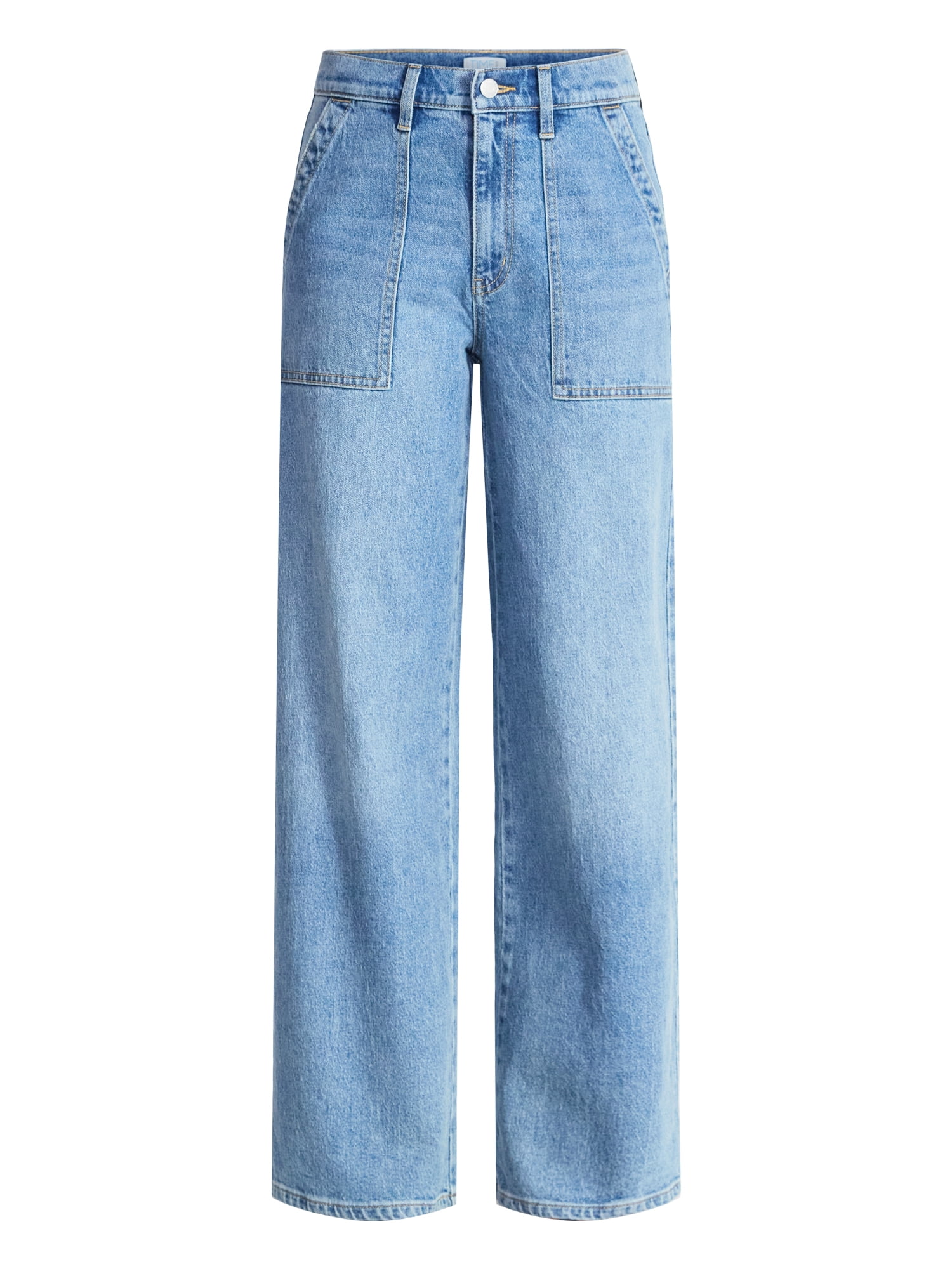 Time and Tru Women's Wide Leg Utility Trousers, 31" Inseam, Sizes 0-20