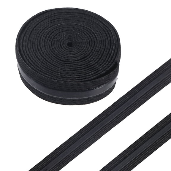 1 set 10 Yards Polyester Non-Slip Silicone Gripper Elastic Band Flat Elastic Cord for Garment Sewing Accessories Black 20mm Elastic Fibre