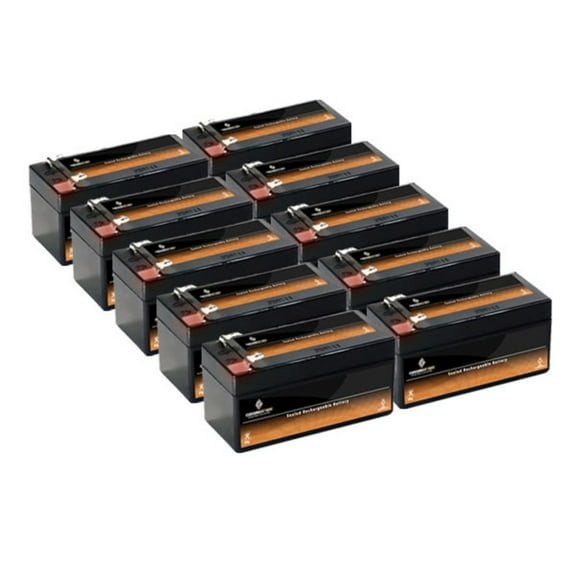 Chrome Battery 12V (12 Volt) (12 Volt) 1.2Ah Sealed Lead Acid (SLA) Battery - T1 Terminals - for Zb-12-1.2 - 10pk