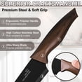 thumbnail image 3 of Walchoice 15 Pieces Knife Set with Block, High Carbon Stainless Steel Kitchen Knife Set with Sharpener, Rust Resistant & Dishwasher Safe - Walnut Brown, 3 of 8