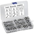 thumbnail image 1 of 200 Pieces/Set Stainless Steel Screw Replacement Hexagon Anti-rust Portable Detachable Hexagon Self-tapping Woodworking Screws Assortment with Storage Box, 1 of 8