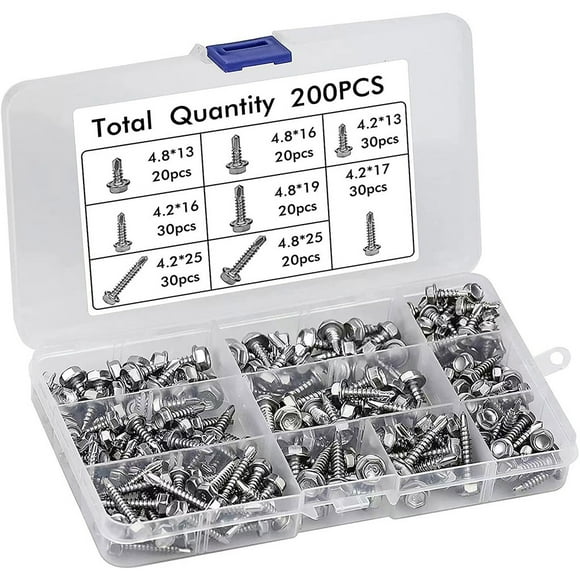 Xingzhi /Set Stainless Steel Screw Replacement Hexagon Anti-rust Self-tapping Woodworking Screws Assortment with Storage Box