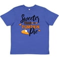 thumbnail image 3 of Inktastic Thanksgiving Sweeter Than Pumpkin Pie Youth T-Shirt, 3 of 5