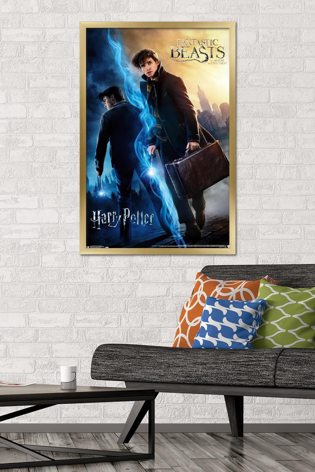 The Wizarding World: Harry Potter and Fantastic Beasts Wall Poster, 22.375" x 34", Framed