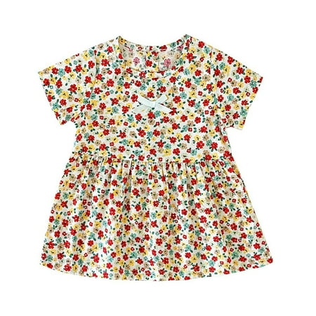 

Baseball Smocked Dress Baby Girl Flower Baby Girls Dress & Toddler Short Sleeve Organic Cotton