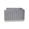 thumbnail image 4 of Bowery Hill Velvet Gray/Gold Daybed Rectangular Channel Tufted 93.7"W Unassembled, 4 of 8