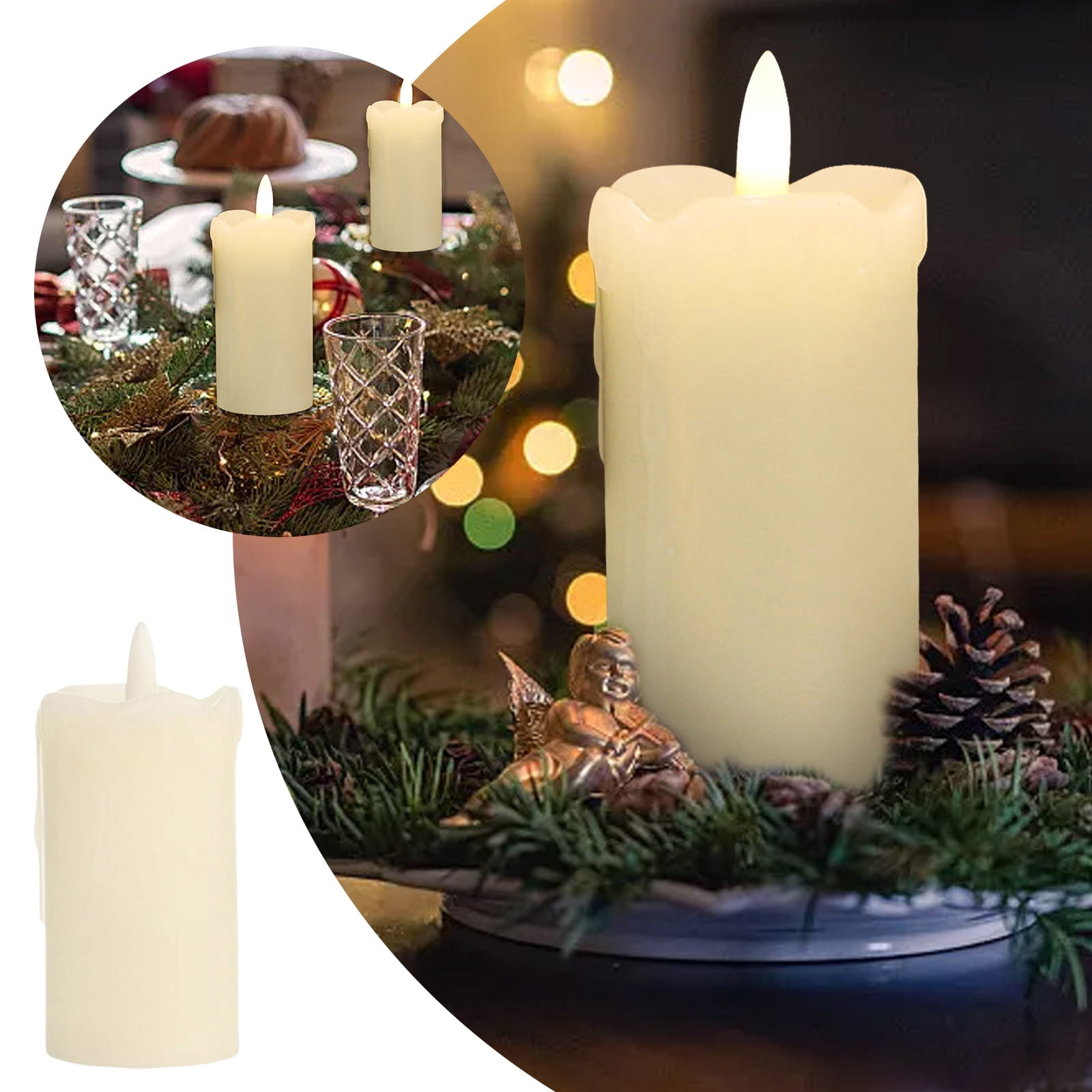 Luminara Flameless LED Candle - Realistic Moving Red Nutcracker - Battery Operated With Timer, Unscented