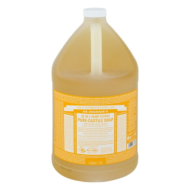 Dr. Bronner's 18In1 Hemp PureCastile Soap Citrus, 1.0 GAL Walmart