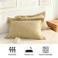 thumbnail image 4 of 2 Pack Queen Brushed Microfiber Pillow Shams with 2" Flange, Super Soft and Cozy, Wrinkle, Fade, Stain Resistant Sham, Khaki, 20x30 inches, 4 of 8