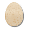 thumbnail image 2 of Unfinished Wood Etched Flower Easter Egg Shape 12" / 1/4", 2 of 2