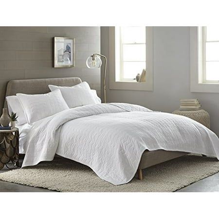 King Size Cotton Quilt Chezmoi Collection Madrid 2-Piece Herringbone Geometric Pattern Vintage Washed 100% Cotton Quilt Set ()