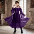 thumbnail image 4 of Halloween Dressess for Women Butterfly Sleeve Gothic Dresses Witch Costume Women Renaissance Costume Club Party Retro Costumes, 4 of 7