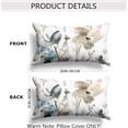 thumbnail image 2 of Brown Cream Grey Teal Floral Pillow Covers Watercolor Flower Couch 12x20'''' Pillow Cases Rustic Abstract Modern Throw Pillows Set of 2 Farmhouse Home Decor for Room Bedroom Bed Cushion Outdoor, 2 of 6