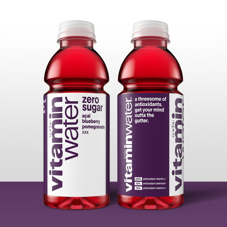vitaminwater electrolyte enhanced acai-blueberry-pomegranate water, 16.9 fl oz, 6 count bottles