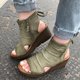 thumbnail image 1 of Moda mujer sólido verano señoras cómodas sandalias talón pendiente Casual playa zapatos Wmkox8yii  sa1002, 1 of 6