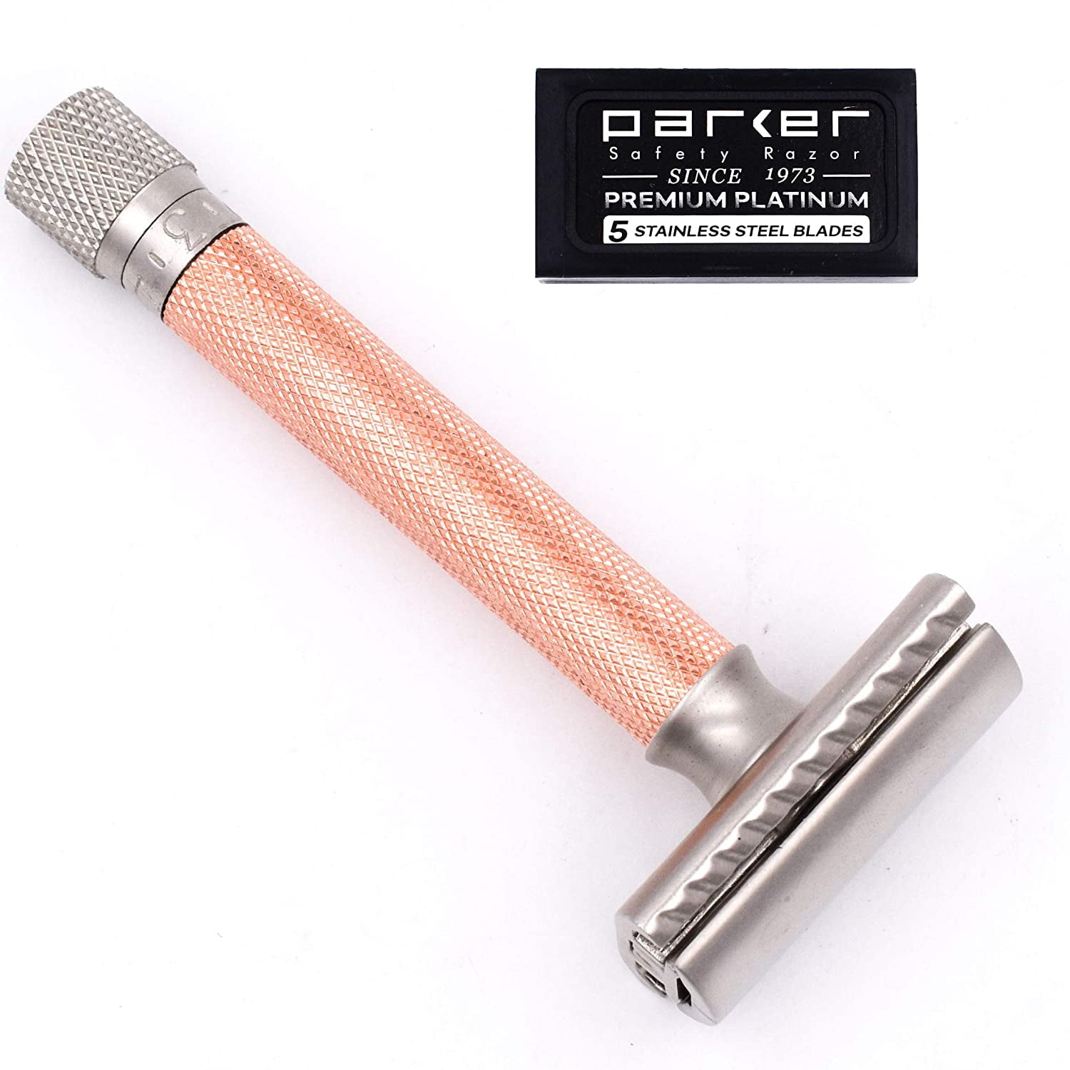 Parker Safety Razor Adjustable Double Edge Safety Razor with 5 Parker Premium Blades