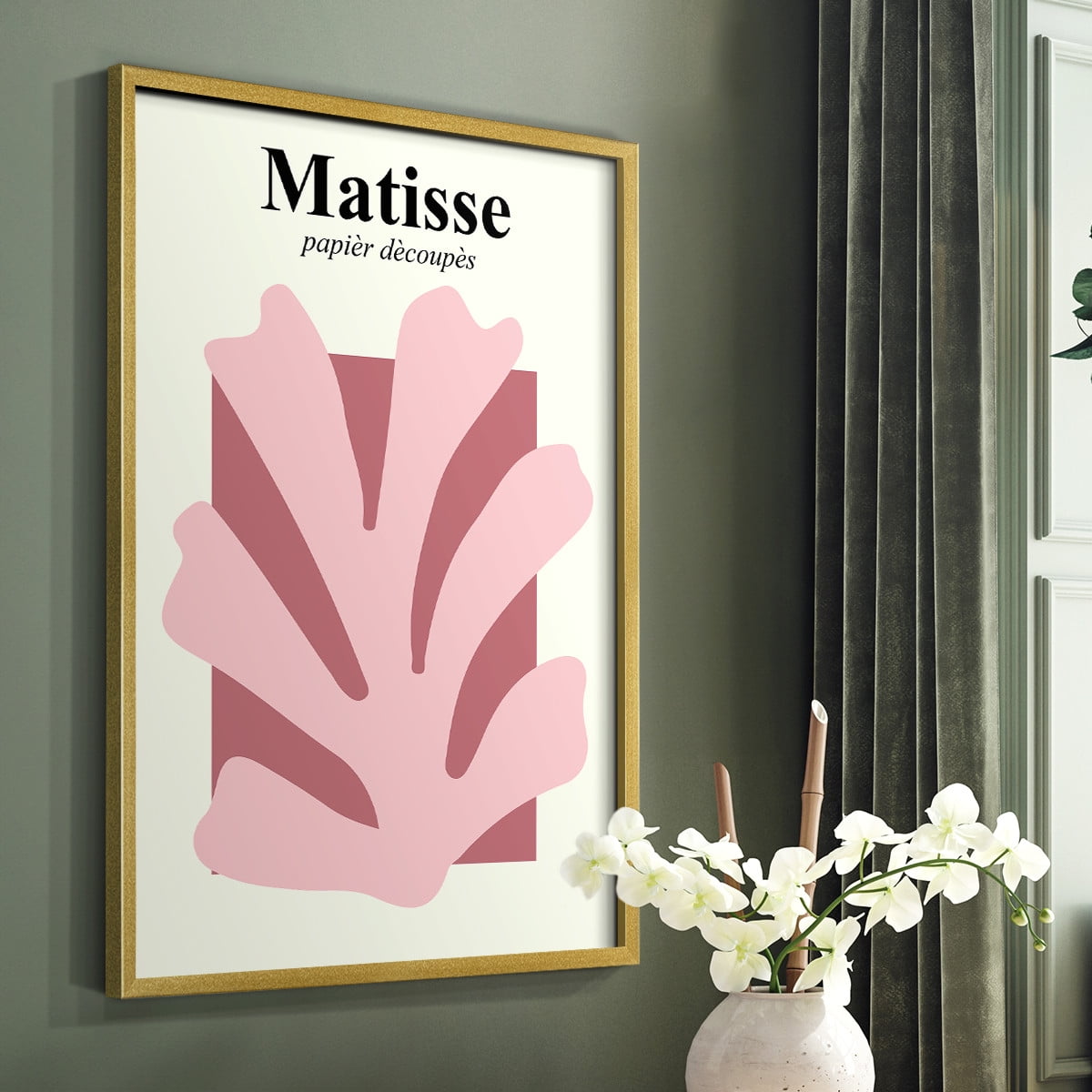 Matisse CCCLV in Gold Solid Wood 11 x 14 Framed Print