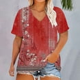 thumbnail image 2 of Womens Tops Plus Size V Neck T Shirts Women Short Sleeve Tops Casual Summer Tshirts Loose Fit Tee, 2 of 4