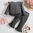 thumbnail image 5 of mgoYE Baby Girl Clothes 3 Months Ruffle Romper Toddler Girl Floral Cotton Pant Sets Girls Clothing Outfit(Grey,2-3 Years), 5 of 5