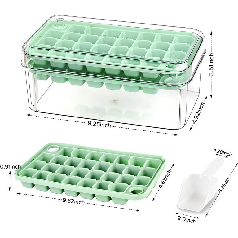 Square Ice Cube Tray with Lid & Storage Bin, Ice Cube Maker Mold for  Freezer with Container, Mini Ice Cube Tray Makes 60 Cube Ice at once for  Cocktail