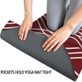 thumbnail image 3 of Burgundy and White Wavy Pattern Hot Yoga Mat Towel Non Slip for Hot Yoga - Quick-Drying Yoga Mat Cover with 4 Corner Pockets with Travel Bag - Hot Yoga Towel Non Slip 70"x26", 3 of 6