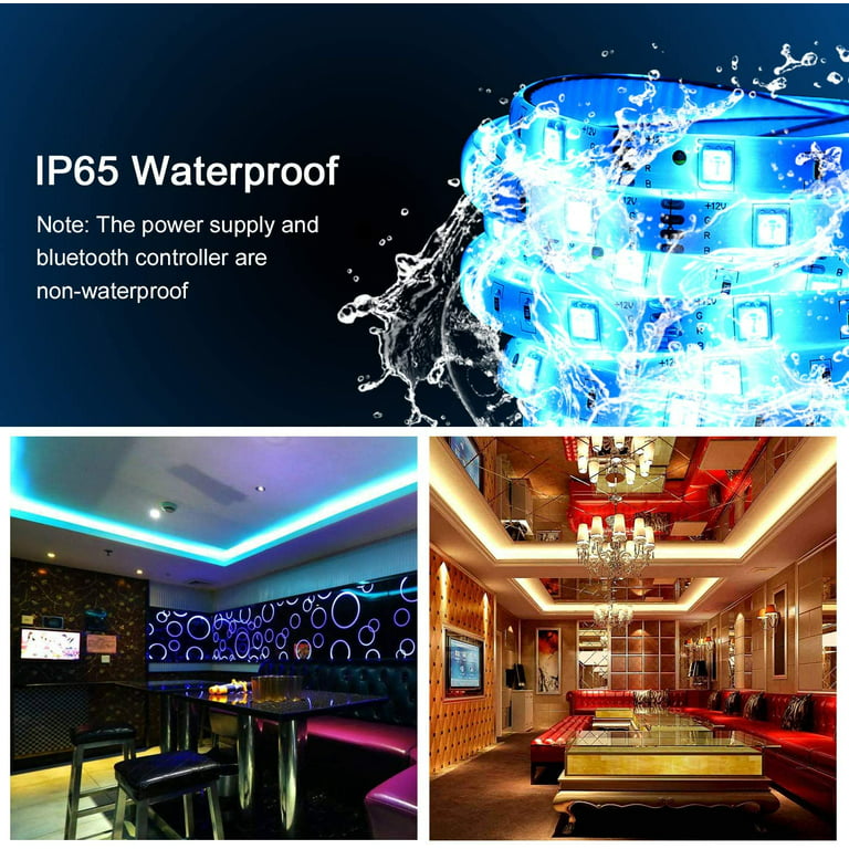 Outdoor Waterproof RGB LED Strip Lights, IP65 16.4ft, 12V, SMD
