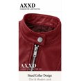 thumbnail image 5 of AXXD Women's Stand Collar Motorcycle Jacket Faux Leather Fitted Zip Up Outerwear, 5 of 8