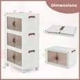 thumbnail image 3 of Costway Stackable 25.5 Gal Storage Bins, White/Brown, 3 Count Pack, 3 of 10