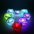 thumbnail image 1 of 4Pcs LED Rose Flameless Candles | 7 Colors Changing Romantic Lights | Battery Operated Wedding Valentine's Day Party Decor | Waterproof Floating Floral Wish Lights, 1 of 9