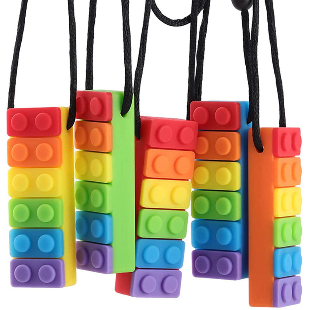 Brick style Chew Pendant Chew Toys for Autism Sensory Chew Necklace 