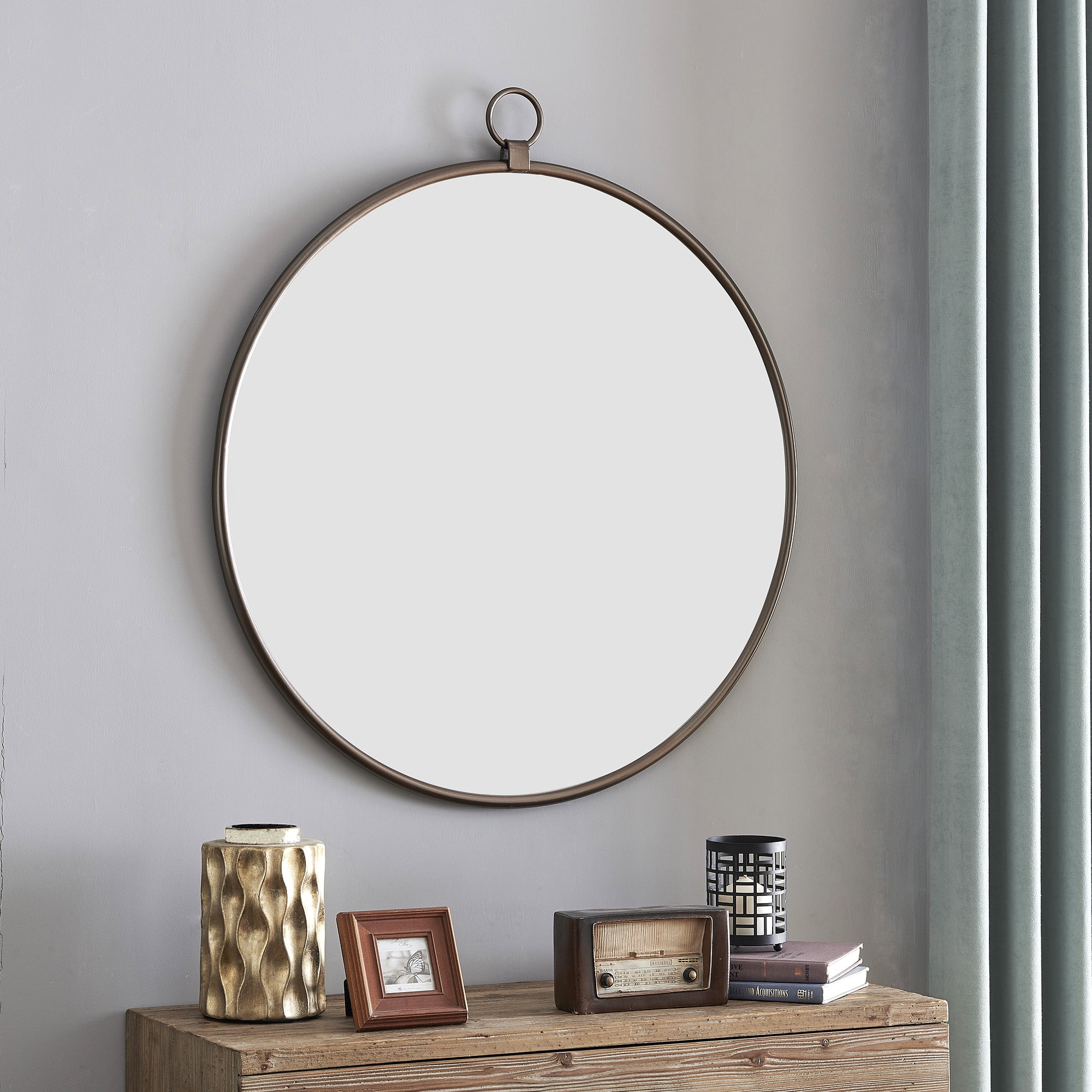 FirsTime & Co.® Bronze Marshall Round Mirror, Bronze, 32.5 x 1 x 36 in