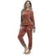 thumbnail image 1 of Pijamas cálidos de invierno más conjunto de pijamas suaves con cuello redondo y pantalones superiores de forro polar, 1 of 5