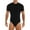 Black, variant on YONGHS Men's Short Sleeve Sports Bodysuit Leotard Shirt Romper Stretchy Garment Black XXL