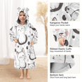 thumbnail image 4 of Wearable Blanket with Sleeves and Pocket Oversized Hooded Sweatshirt 3-14 YR Cartoon Cat S, 4 of 7
