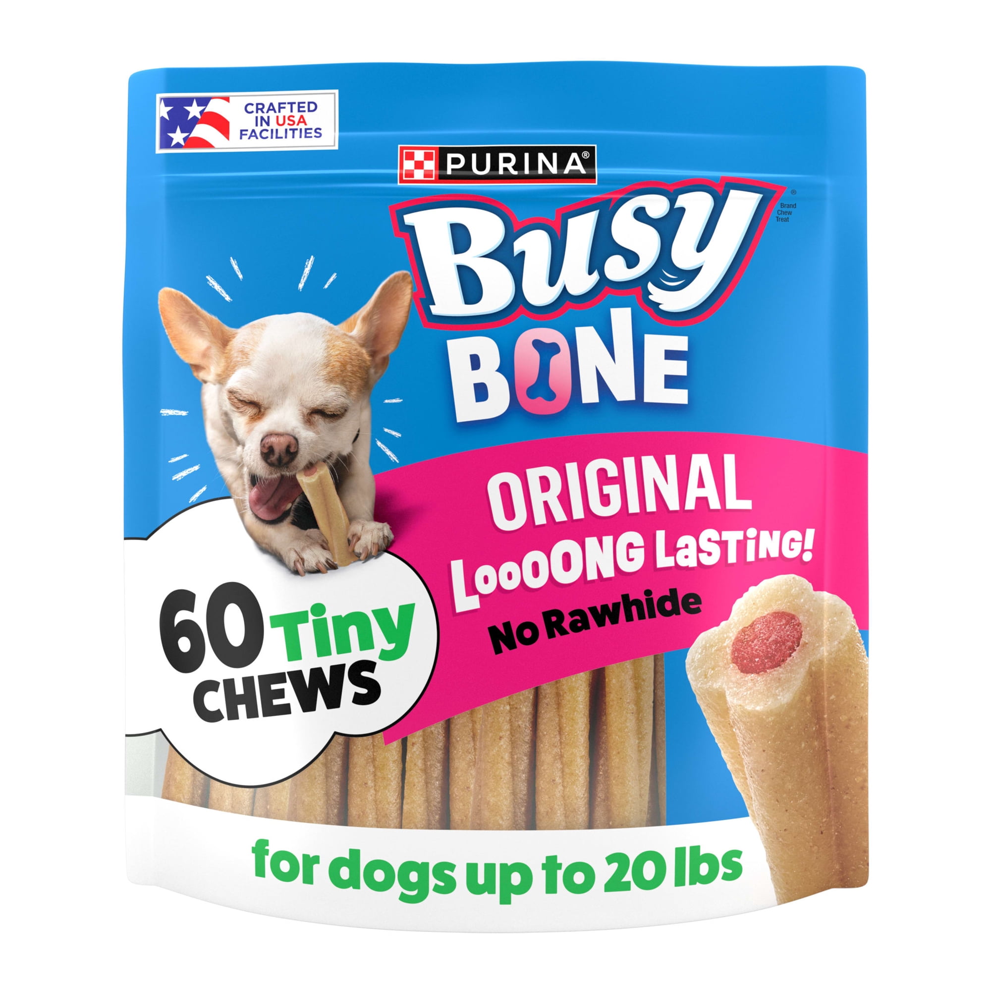 Purina Busy Toy Breed Dog Bones, Tiny, 60 ct. Pouch